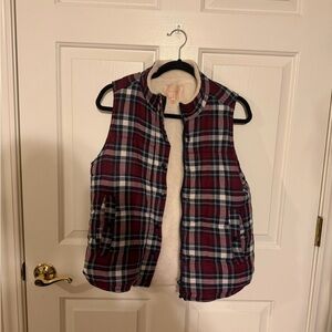 Skies Are Blue Plaid Vest - Red and Blue